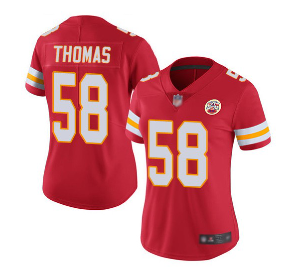 Women's Kansas City Chiefs #58 Derrick Thomas Red Vapor Stitched Jersey(Run Small)
